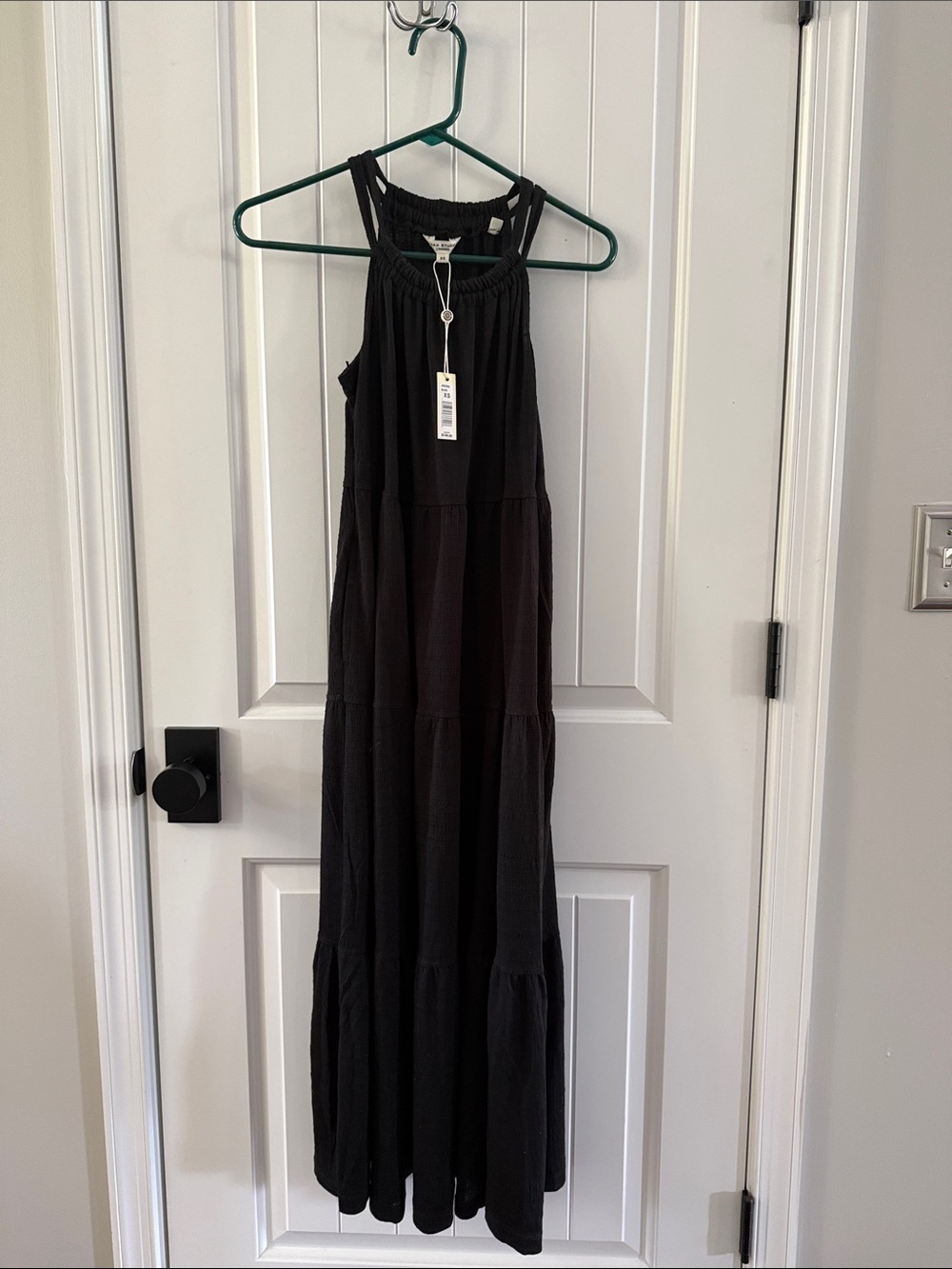Women's Black Tiered Halter Maxi Dress. New with tags!